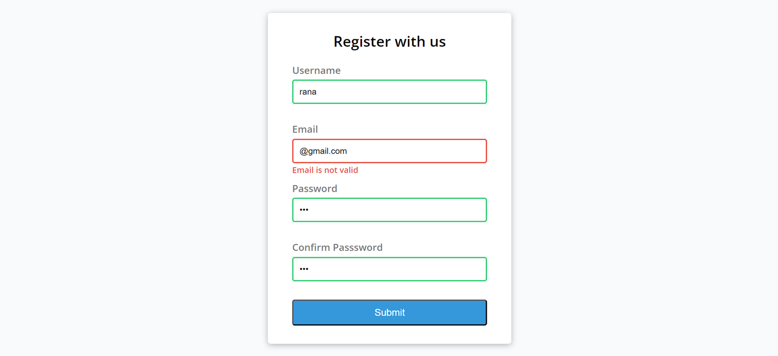Form Validation In HTML, CSS, Javascript Free Download
