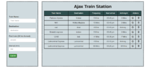 Train Schedule Manager Project in Javascript Free Download