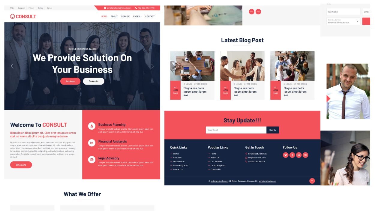 CONSULT – Consultancy Website Template Free Download