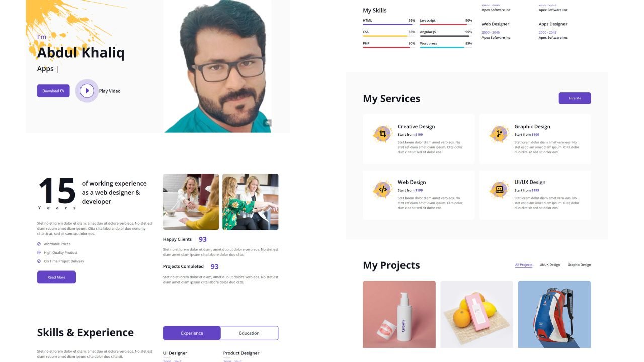 ProMan – Personal Portfolio HTML Template Free Download