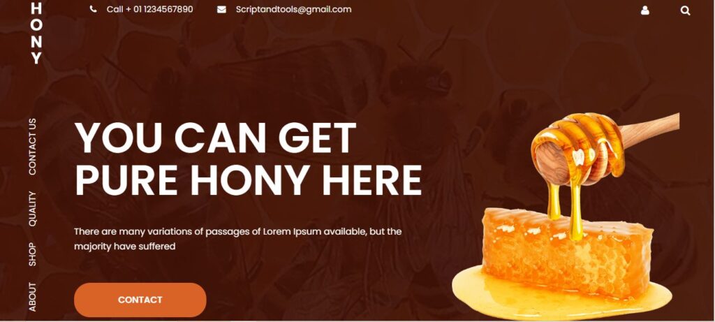Honey Bee Templete | Html Css JavaSctipt | Free Download