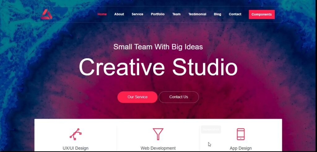 Creative Studio Landing Page