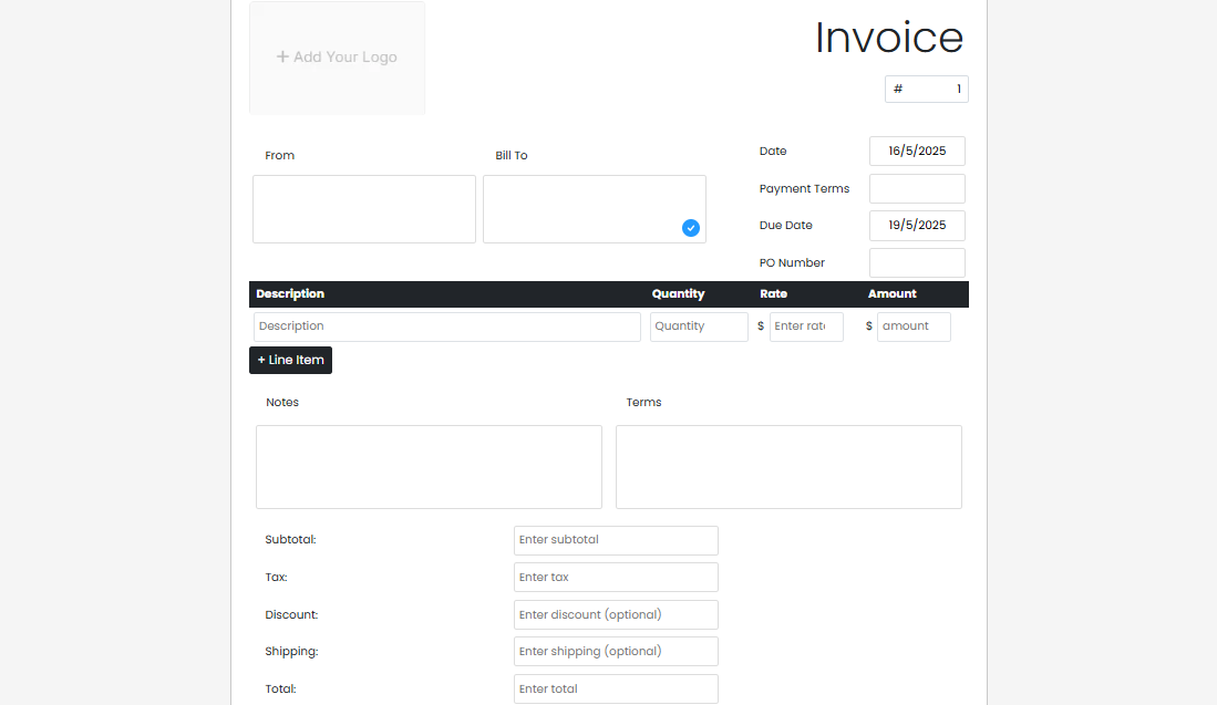 Online Free Invoice Generator
