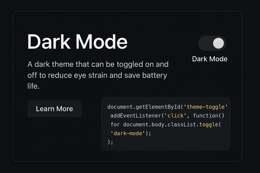 A Complete Guide to Building a Dark Mode Feature with CSS & JavaScript