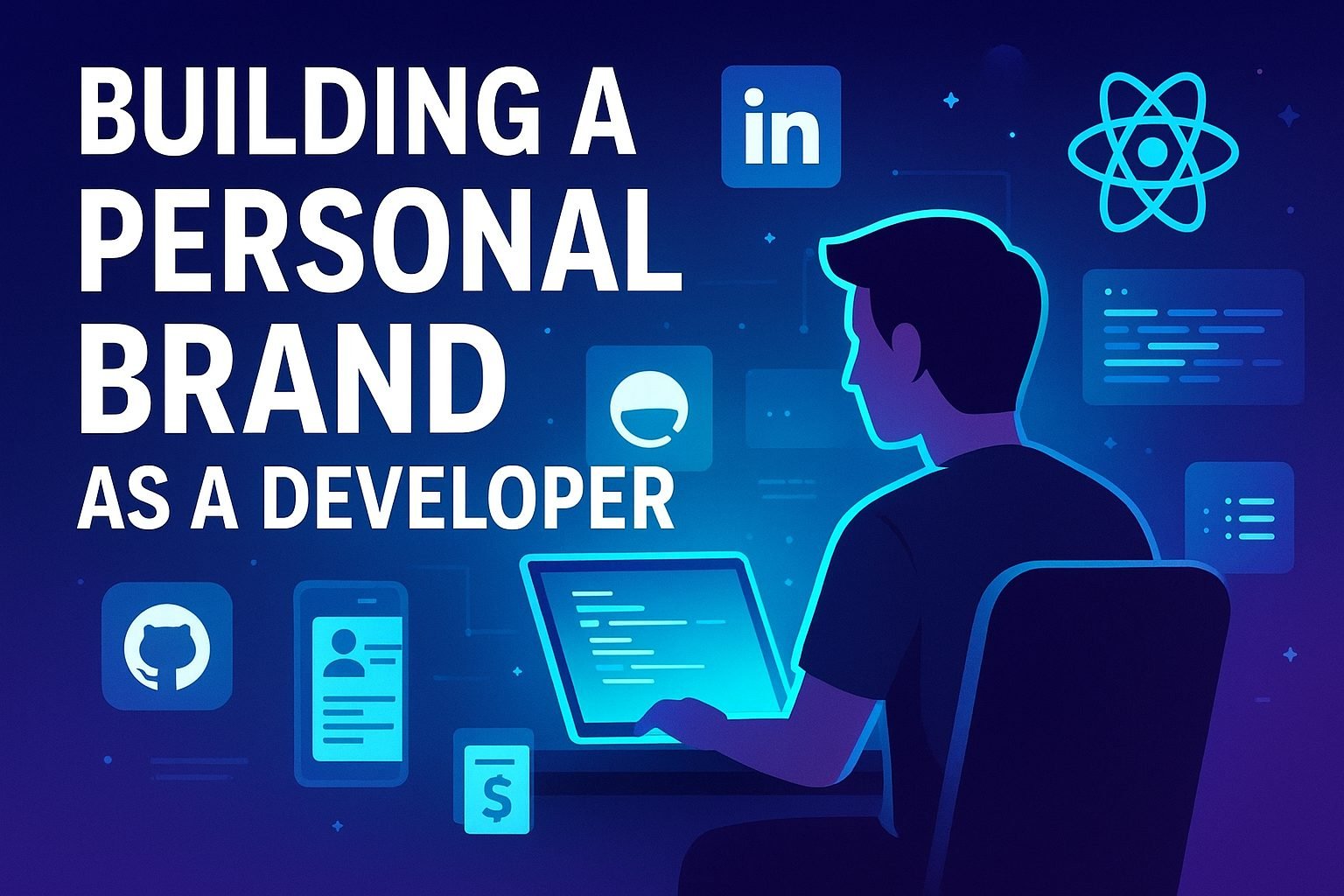Building a personal brand as a developer with GitHub, LinkedIn, and portfolio website showcasing projects.