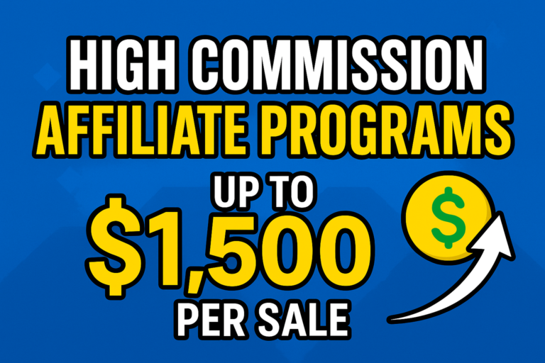 High Commission Affiliate Programs 2026 Earn Up to $1,500 Per Sale