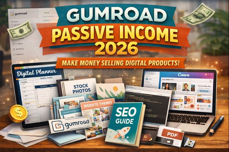 Gumroad Passive Income 2026 Make Money Selling Digital Products - Featured Image