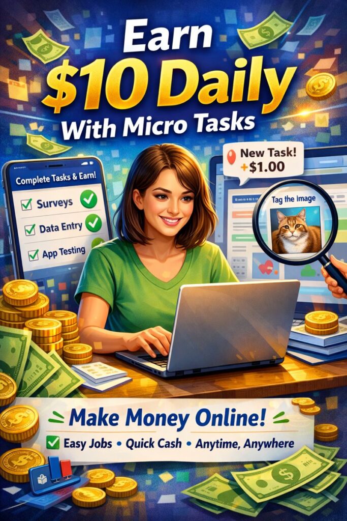 Earn $10 Daily With Micro Tasks 2026 Easy Online Income for Beginners - Featured Image