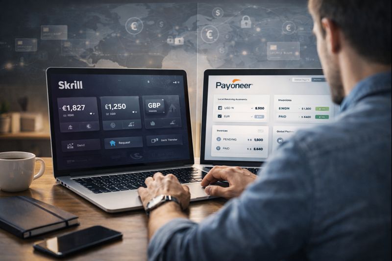 Skrill vs Payoneer Fees Features Pros Cons Complete Comparison - Featured Image